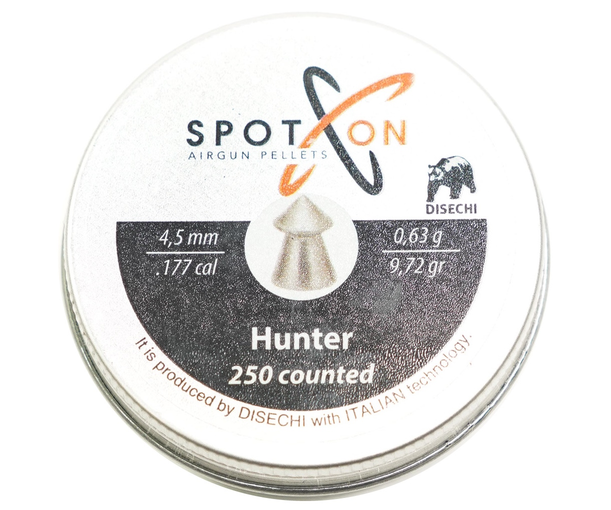 Пули пневматические SPOTON Hunter 4,5 мм, 0,63 г (250 штук)