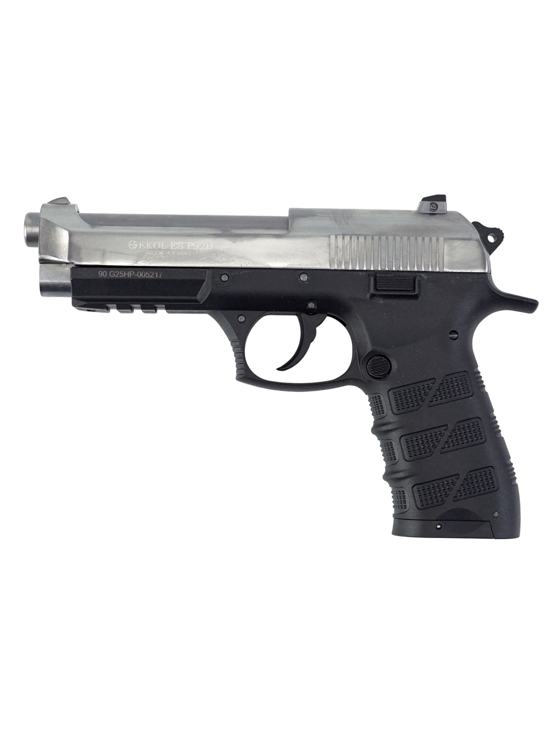 Пистолет пневм. EKOL ES P92 B FUME, (никель) (Blowback) кал. 4,5 мм, 3 Дж